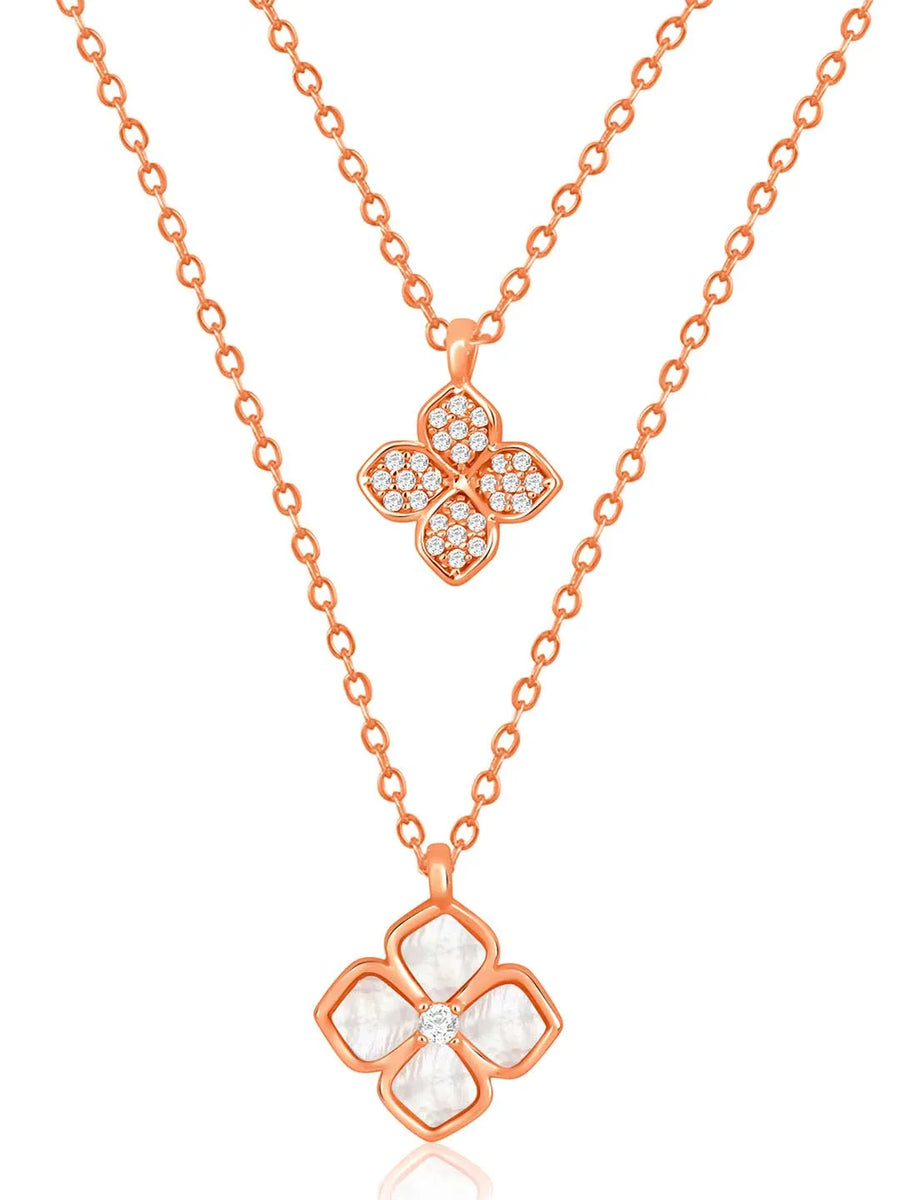 Petals CZ Pendant Chains – Floral Fashion Jewellery by Peora


