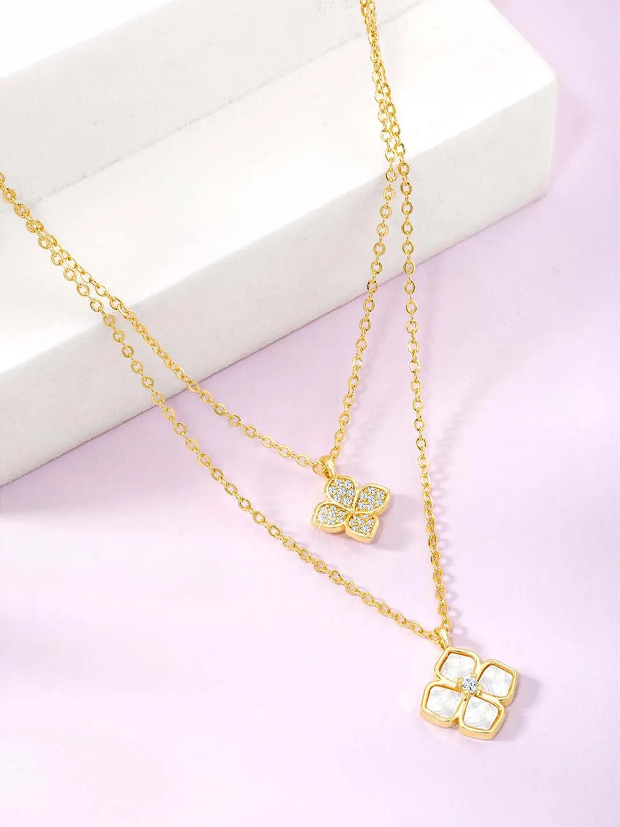 Petals CZ Pendant Chains – Floral Fashion Jewellery by Peora

