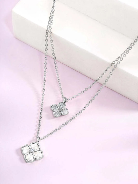 Petals CZ Pendant Chains – Floral Fashion Jewellery by Peora

