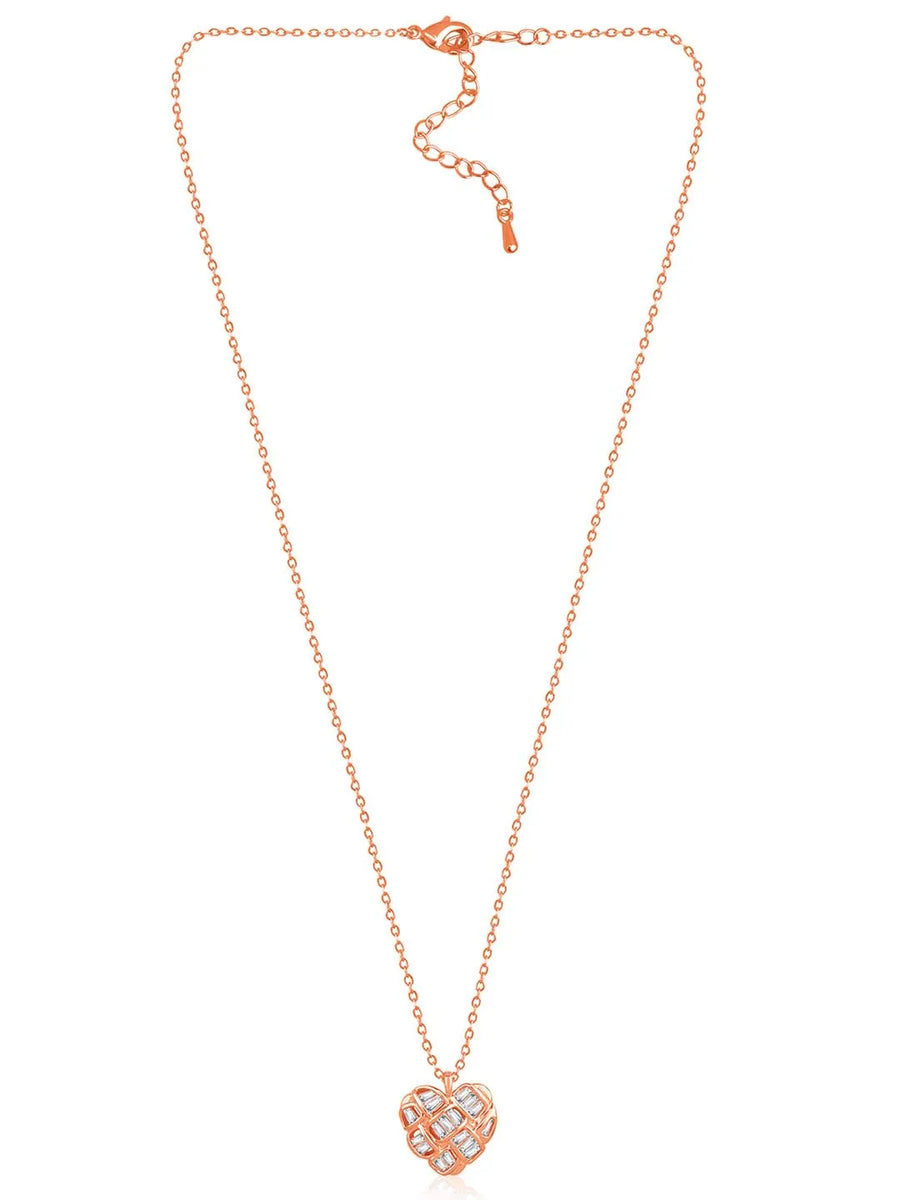 Pendant Chain with Sparkling Heart – Elegant Fashion Jewellery by Peora

