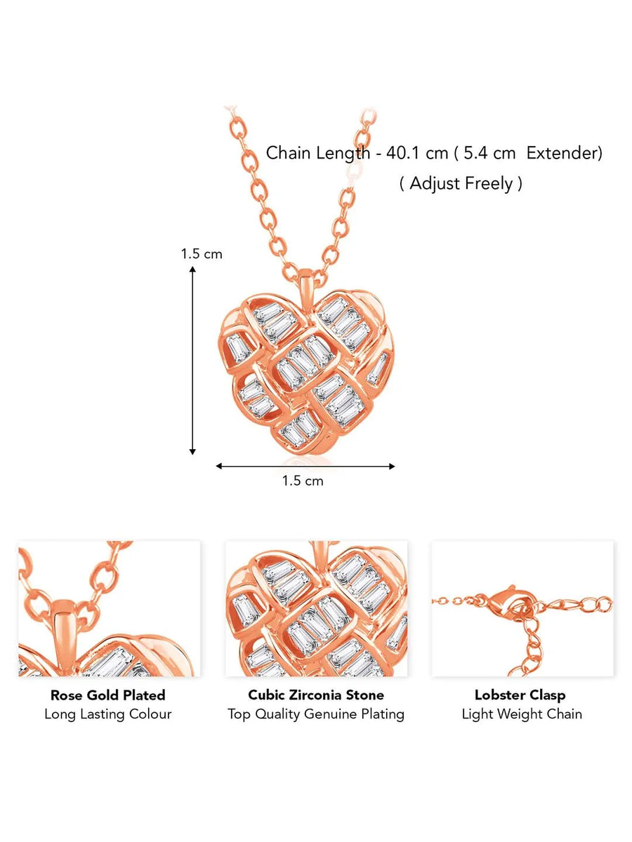 Pendant Chain with Sparkling Heart – Elegant Fashion Jewellery by Peora

