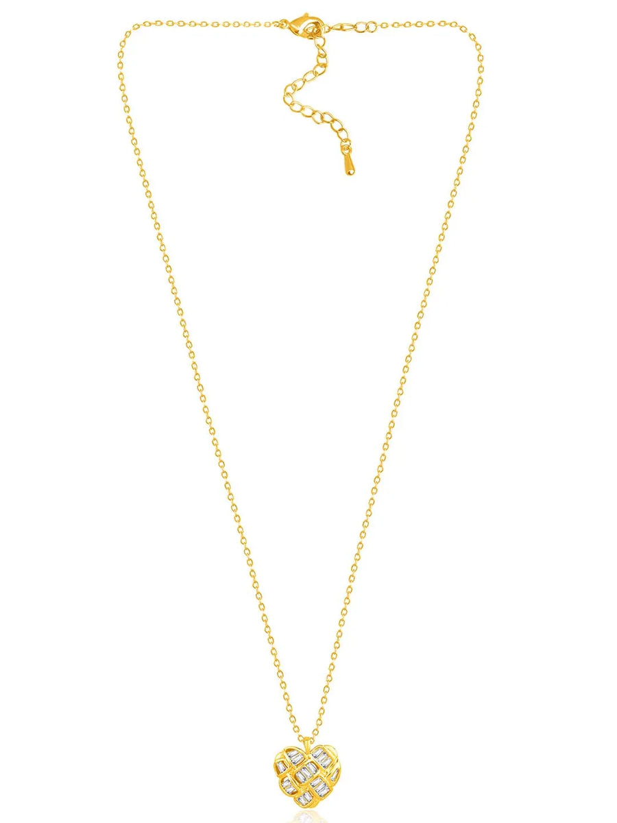 Pendant Chain with Sparkling Heart – Elegant Fashion Jewellery by Peora

