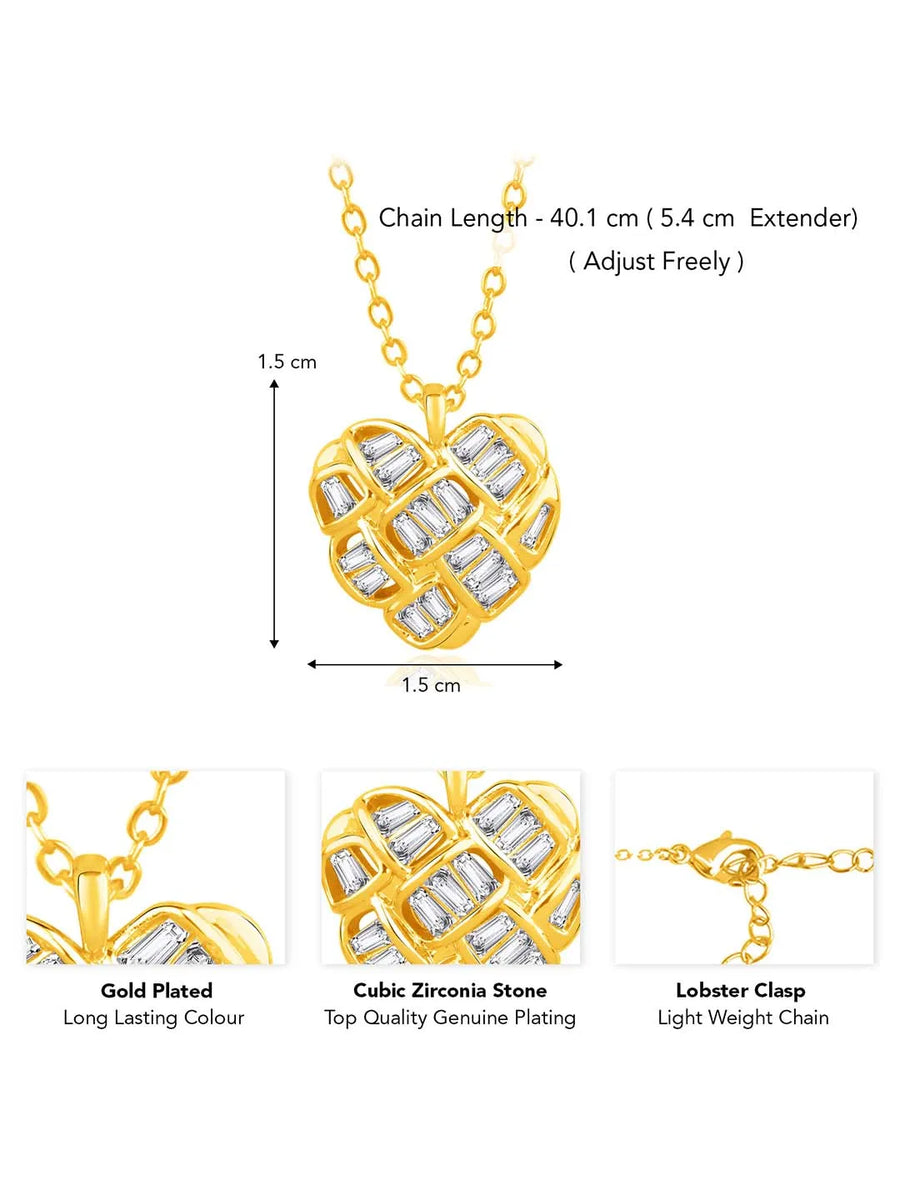 Pendant Chain with Sparkling Heart – Elegant Fashion Jewellery by Peora

