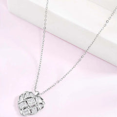 Pendant Chain with Sparkling Heart - Silver