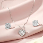 Valentine Sparkle Heart Pendant & Stud Combo