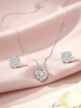 Valentine Sparkle Heart Pendant & Stud Combo