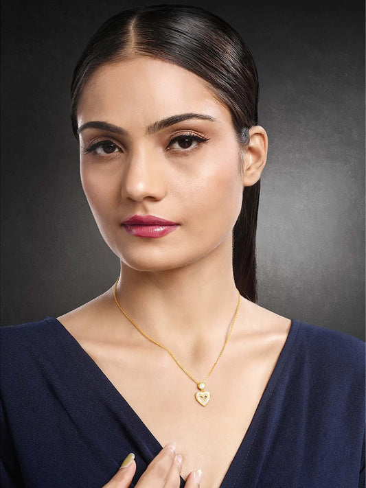 Chic Heartfelt CZ Pendant Chain - Gold