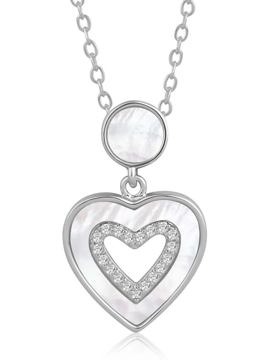 Chic Heartfelt CZ Pendant Chain - Silver