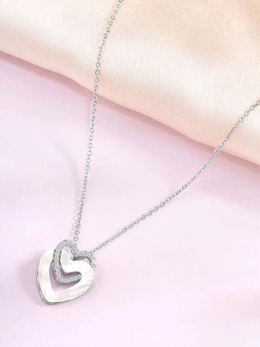 Heart CZ Pendant Chain – Romantic Fashion Jewellery by Peora

