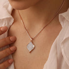 Shimmer Square Pendant Rose Gold Plated