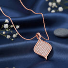Shimmer Square Pendant Rose Gold Plated