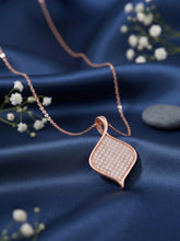 Shimmer Square Pendant Rose Gold Plated