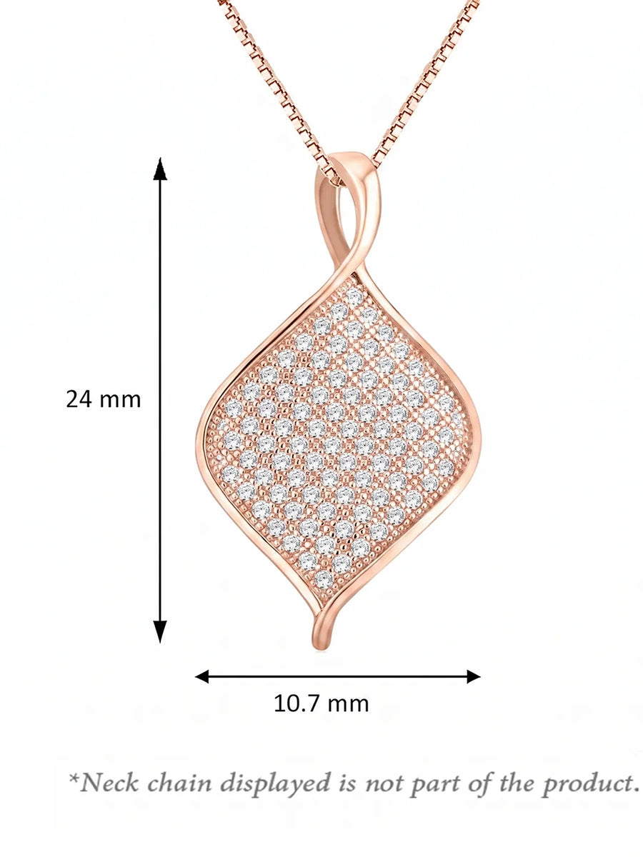 Shimmer Square Pendant Rose Gold Plated