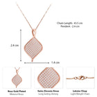 Shimmer Square Pendant Rose Gold Plated