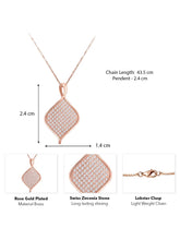 Shimmer Square Pendant Rose Gold Plated