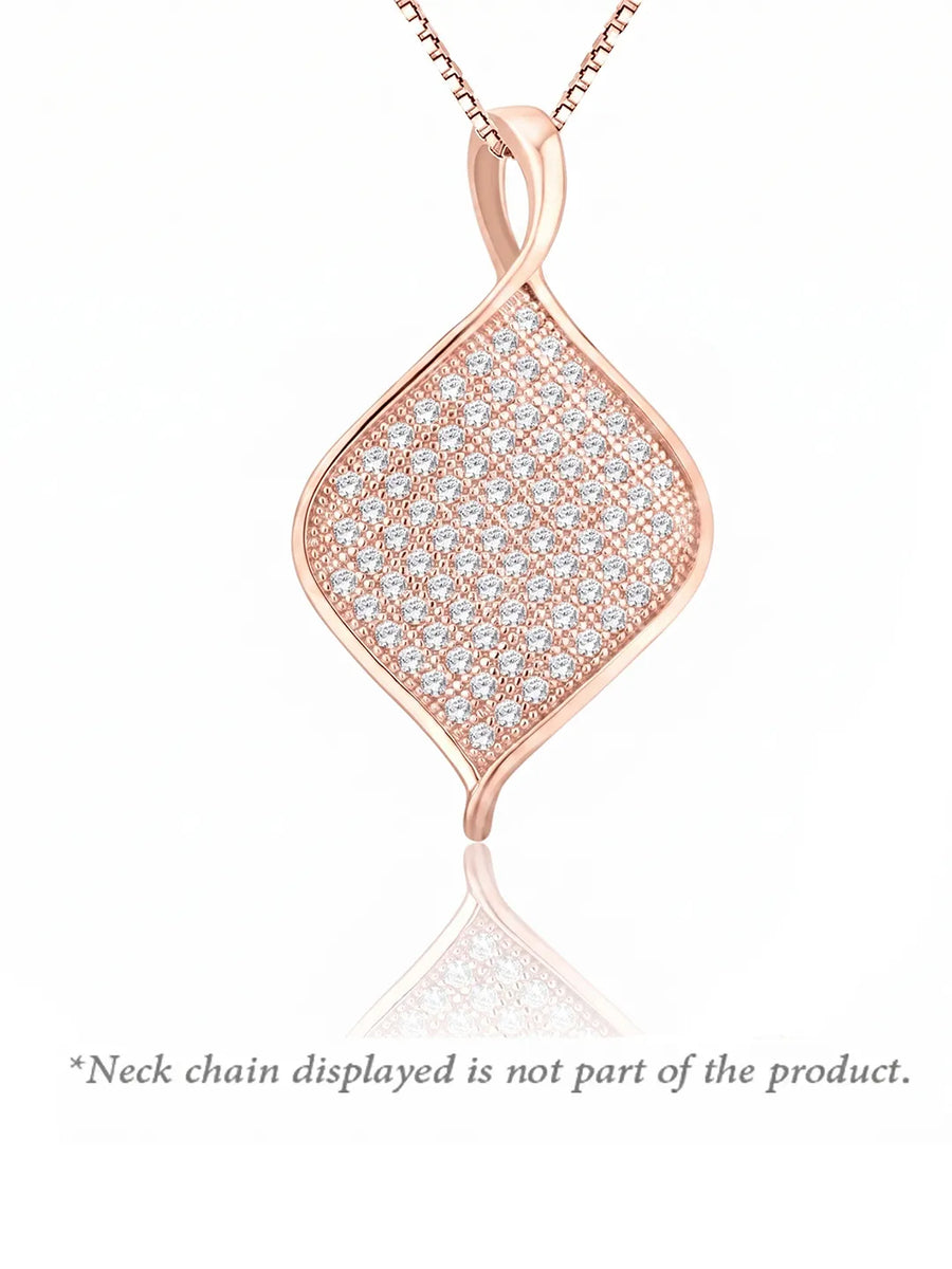 Shimmer Square Pendant Rose Gold Plated