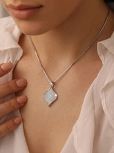Shimmer Square Pendant Rhodium Plated