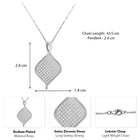 Shimmer Square Pendant Rhodium Plated