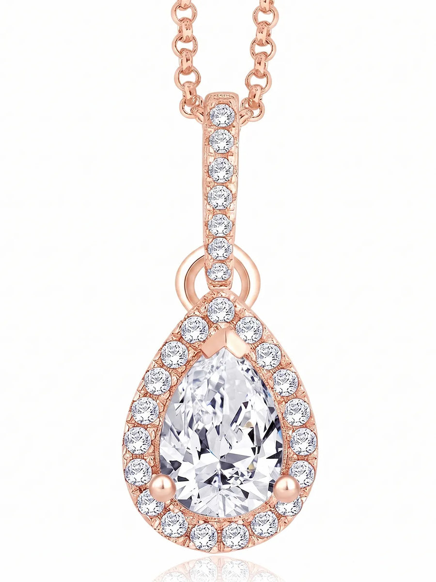 Imperial Teardrop Pendant Rose Gold Plated