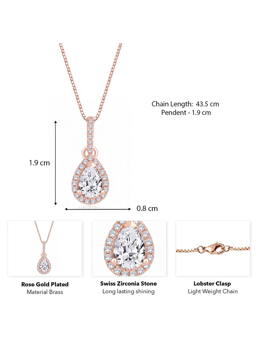 Imperial Teardrop Pendant Rose Gold Plated