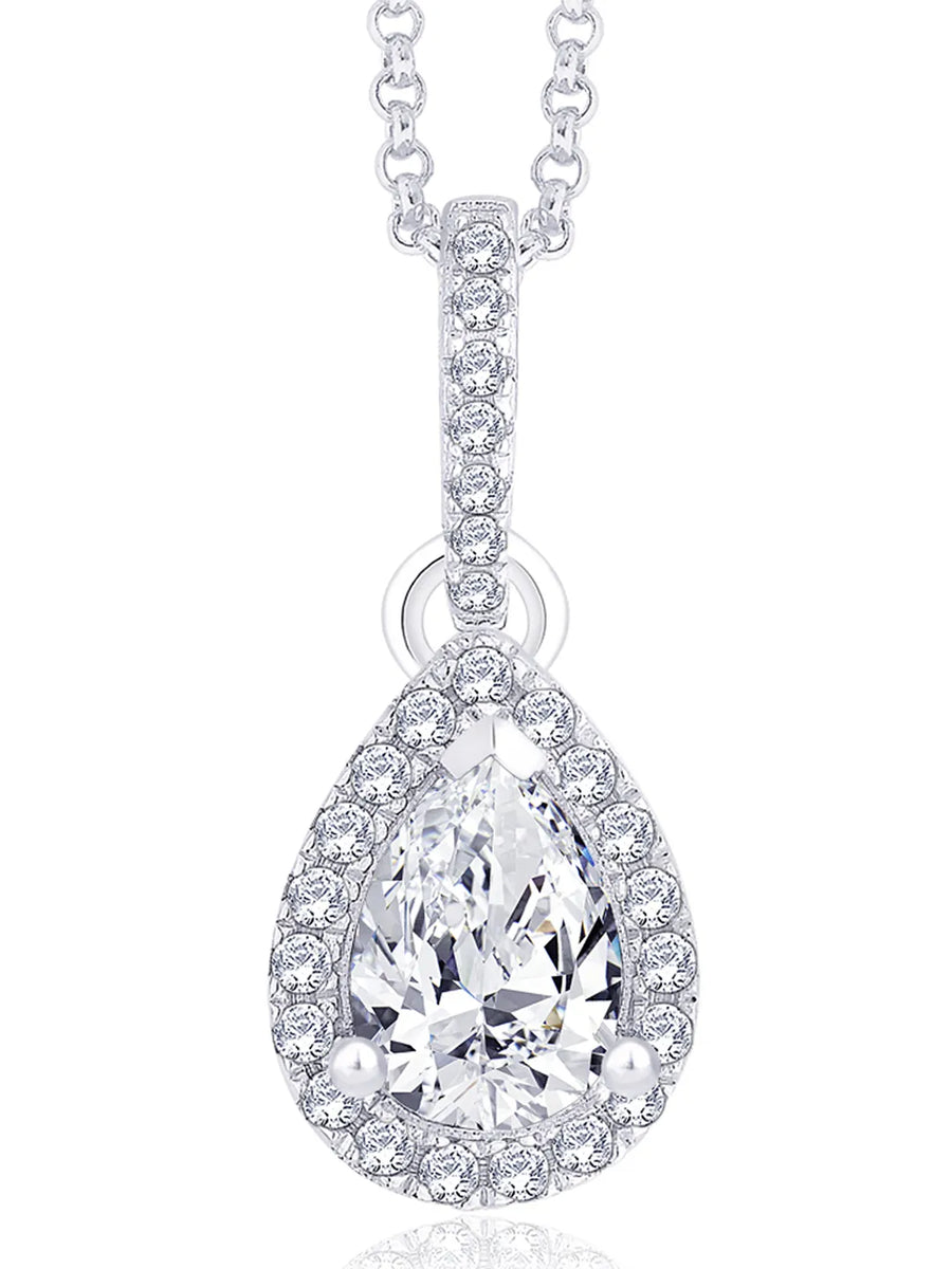 Imperial Teardrop Pendant Rhodium Plated