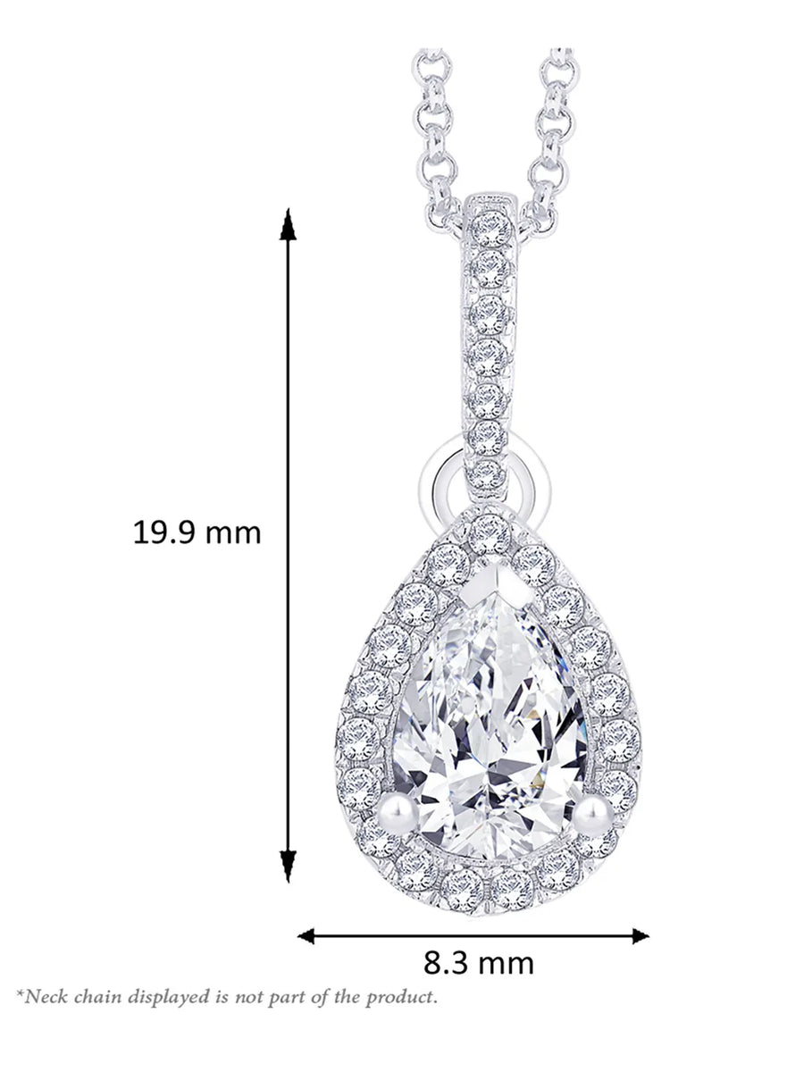 Imperial Teardrop Pendant Rhodium Plated