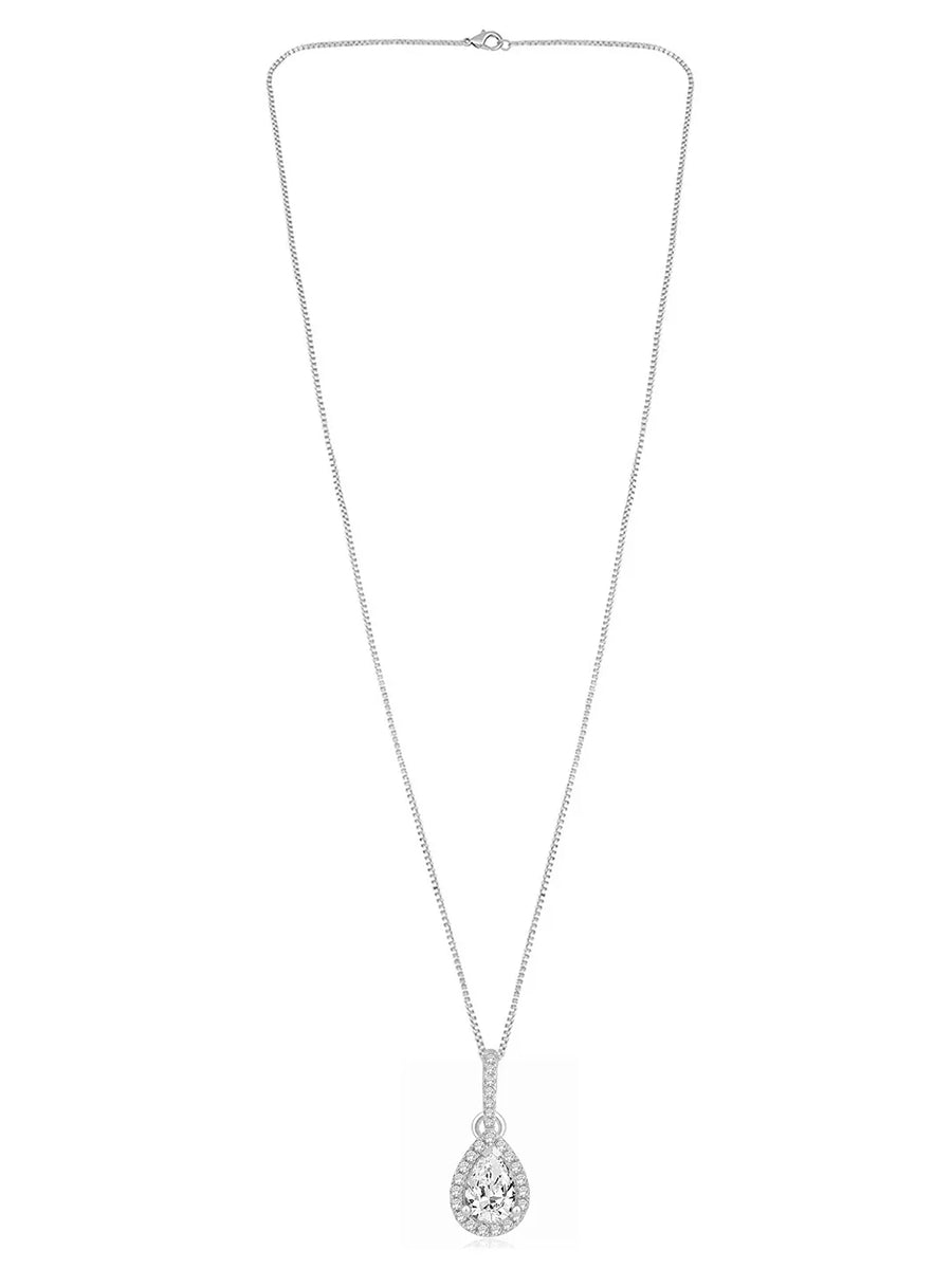 Imperial Teardrop Pendant Rhodium Plated