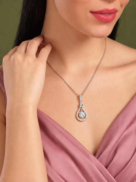 Luxury Teardrop Pendant Rose Gold Plated