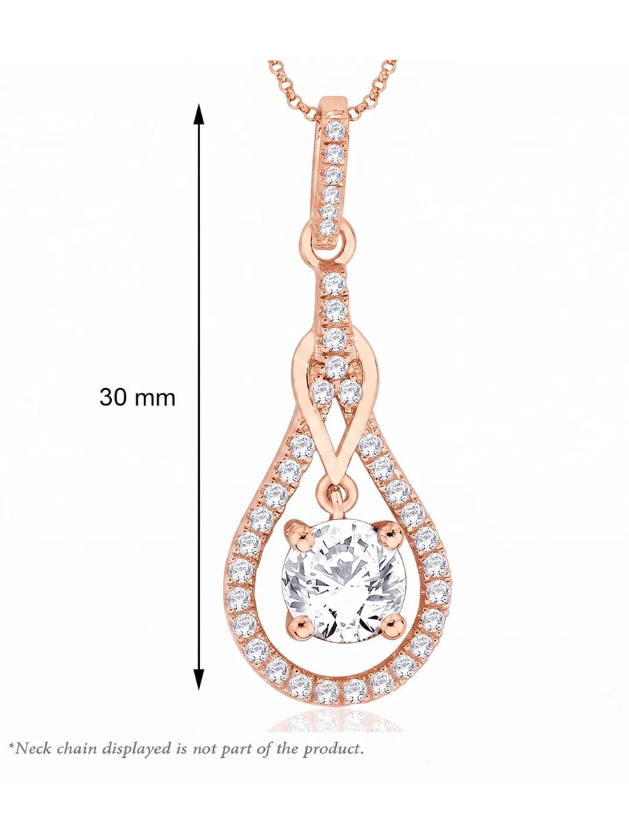 Luxury Teardrop Pendant Rose Gold Plated