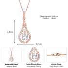 Luxury Teardrop Pendant Rose Gold Plated