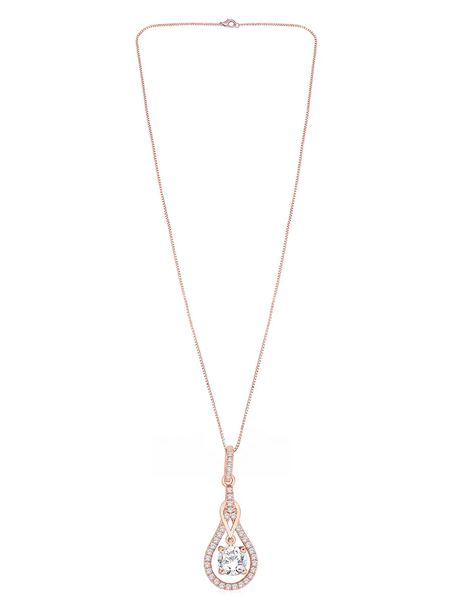 Luxury Teardrop Pendant Rose Gold Plated