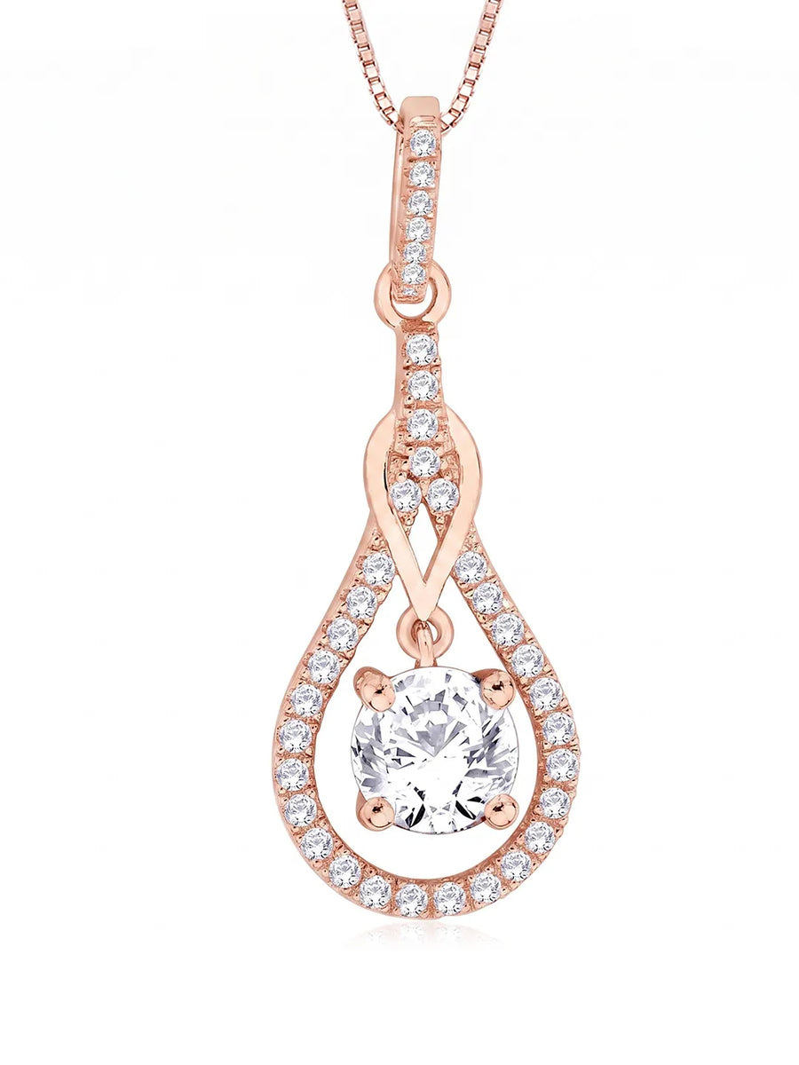 Luxury Teardrop Pendant Rose Gold Plated