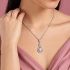 Luxury Teardrop Pendant Rhodium Plated