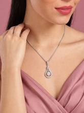 Luxury Teardrop Pendant Rhodium Plated