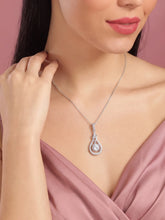 Luxury Teardrop Pendant Rhodium Plated