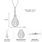 Luxury Teardrop Pendant Rhodium Plated
