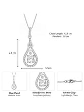 Luxury Teardrop Pendant Rhodium Plated