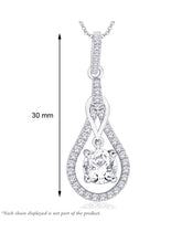 Luxury Teardrop Pendant Rhodium Plated