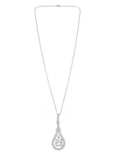 Luxury Teardrop Pendant Rhodium Plated