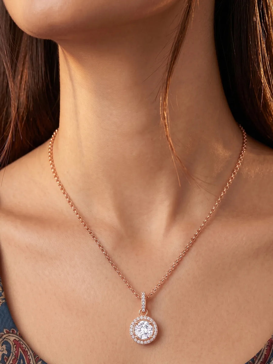 Royal Radiance Pendant Rose Gold Plated