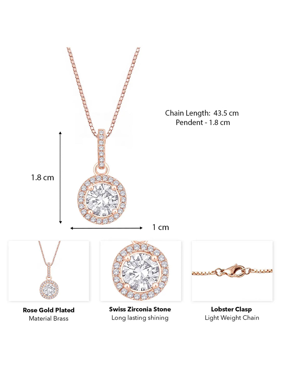 Royal Radiance Pendant Rose Gold Plated