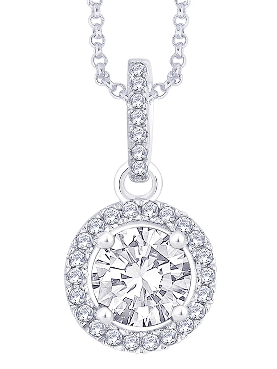Royal Radiance Pendant Rhodium Plated