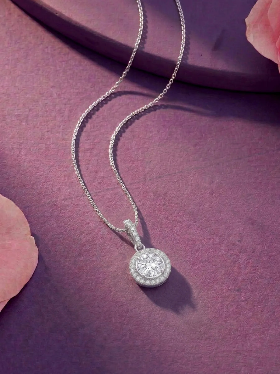 Royal Radiance Pendant Rhodium Plated