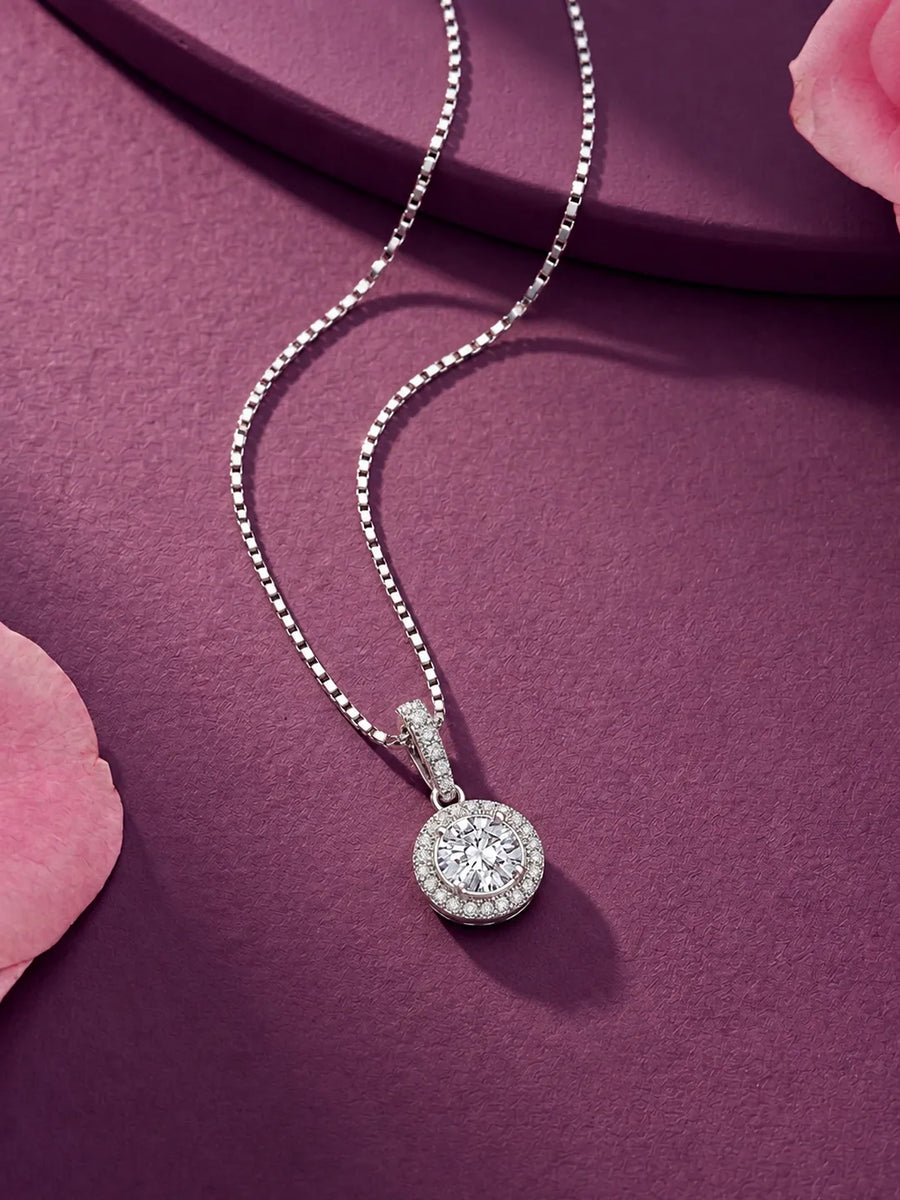 Royal Radiance Pendant Rhodium Plated