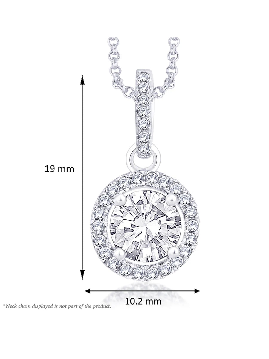 Royal Radiance Pendant Rhodium Plated