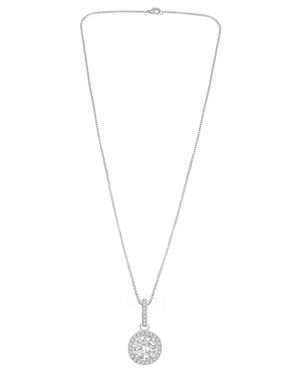 Royal Radiance Pendant Rhodium Plated