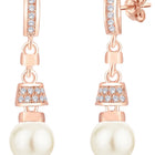 Luxe Pearl Drop Earrings Rose Gold Plated