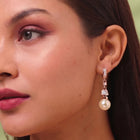 Luxe Pearl Drop Earrings Rose Gold Plated