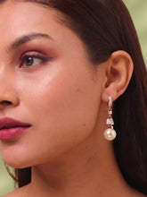 Luxe Pearl Drop Earrings Rose Gold Plated