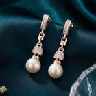 Luxe Pearl Drop Earrings Rose Gold Plated